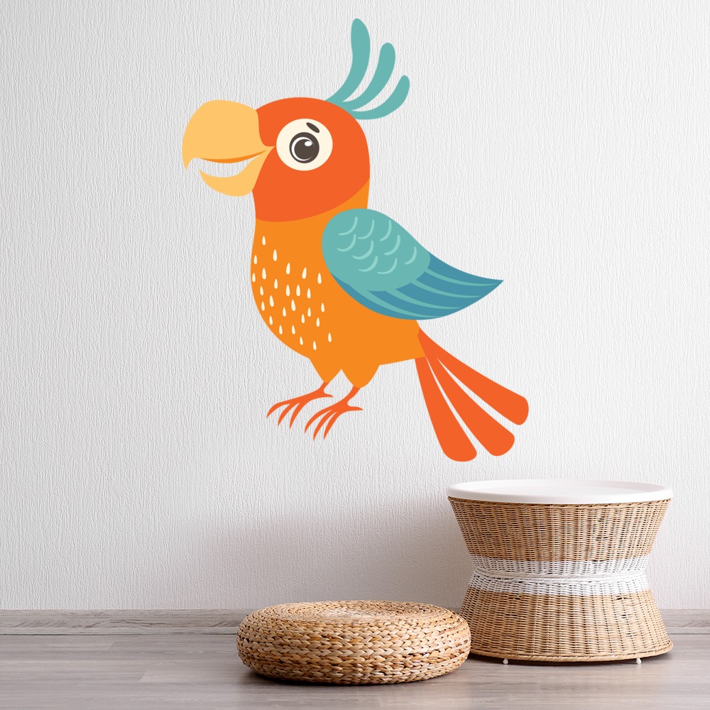 Red Parrot Nursery Wall Sticker | Icon Wall Stickers